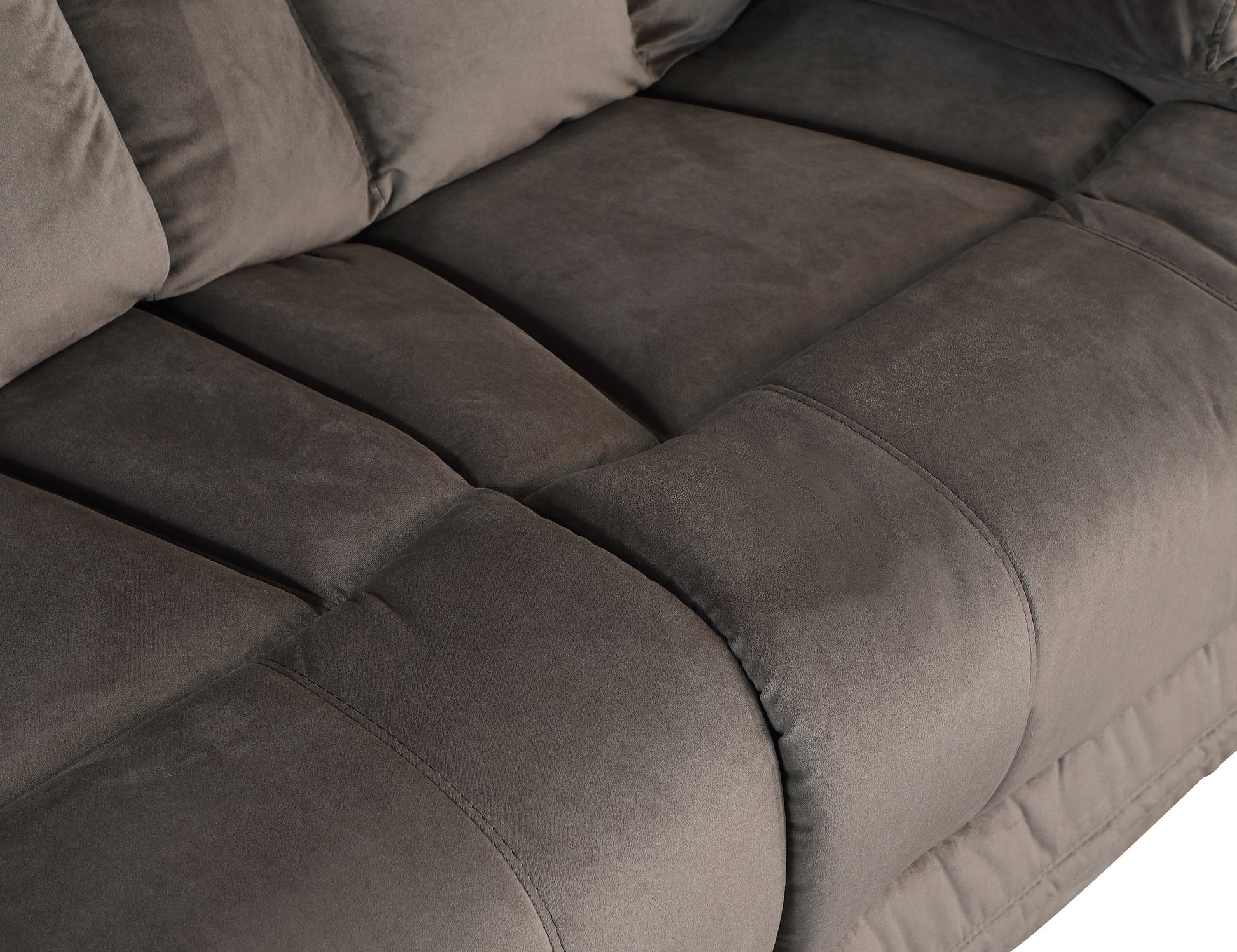 Reclining Transitional Microfiber Fabric Chair Brown Foam Fabric