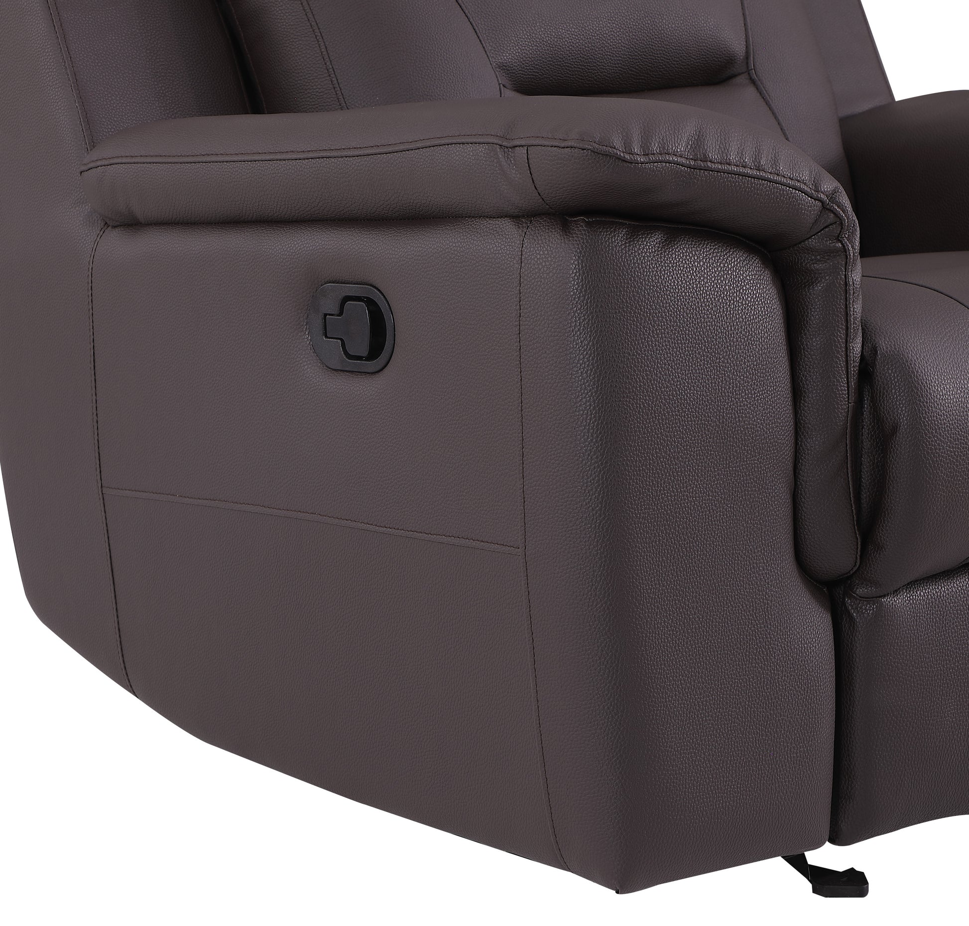 Reclining Modern Leather Air Upholstered Chair Brown Foam Leather