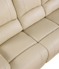 Leather Air Recliining Loveseat Beige Foam Leather