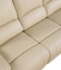 Leather Air Recliining Loveseat Beige Foam Leather