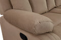 Recliningtransitional Microfiber Fabric Loveseat Beige Foam Fabric