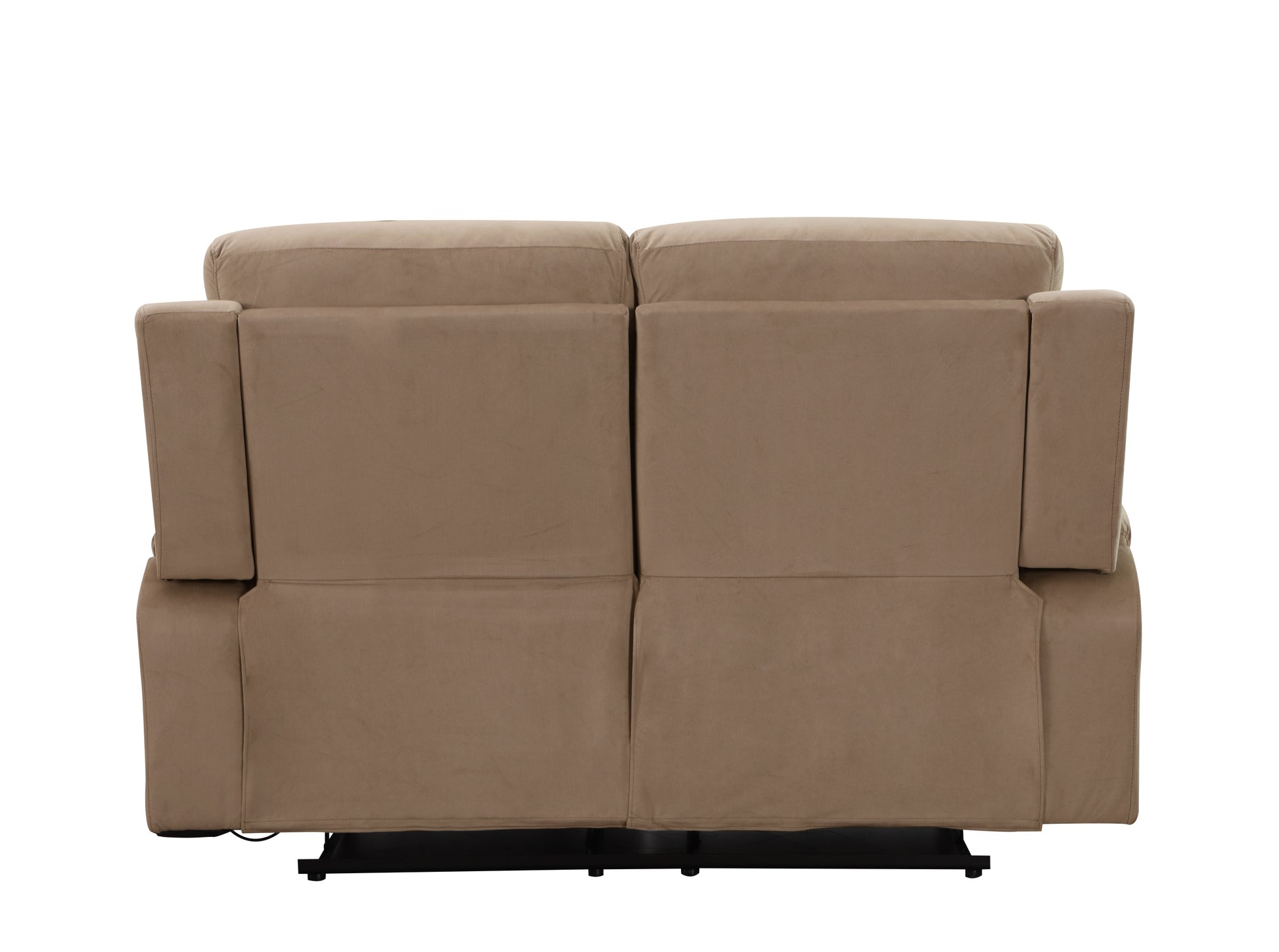 Recliningtransitional Microfiber Fabric Loveseat Beige Foam Fabric