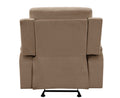 Reclining Transitional Microfiber Fabric Chair Beige Foam Fabric