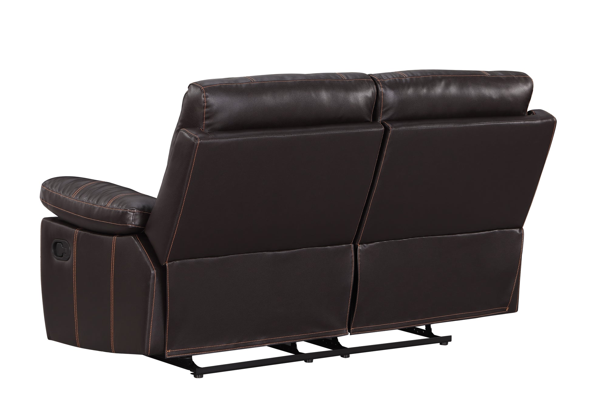 Leather Air Recliining Loveseat Brown Foam Leather