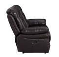 Leather Air Upholstered Reclining Sofa With Fiber Back Brown Foam Leather