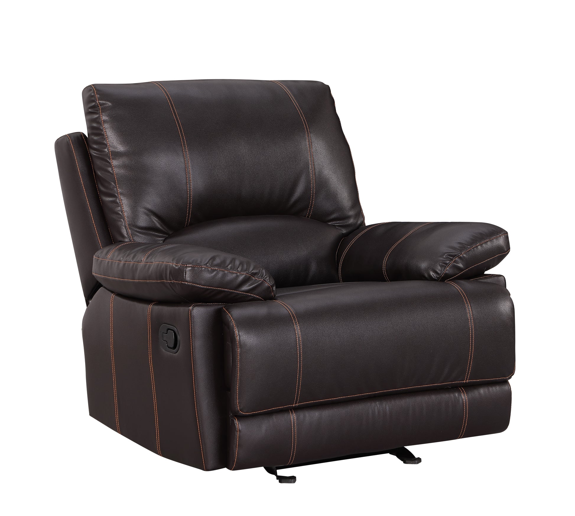 Leather Air Recliining Chair Brown Foam Leather