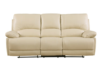 Leather Air Recliining Sofa Beige Foam Leather