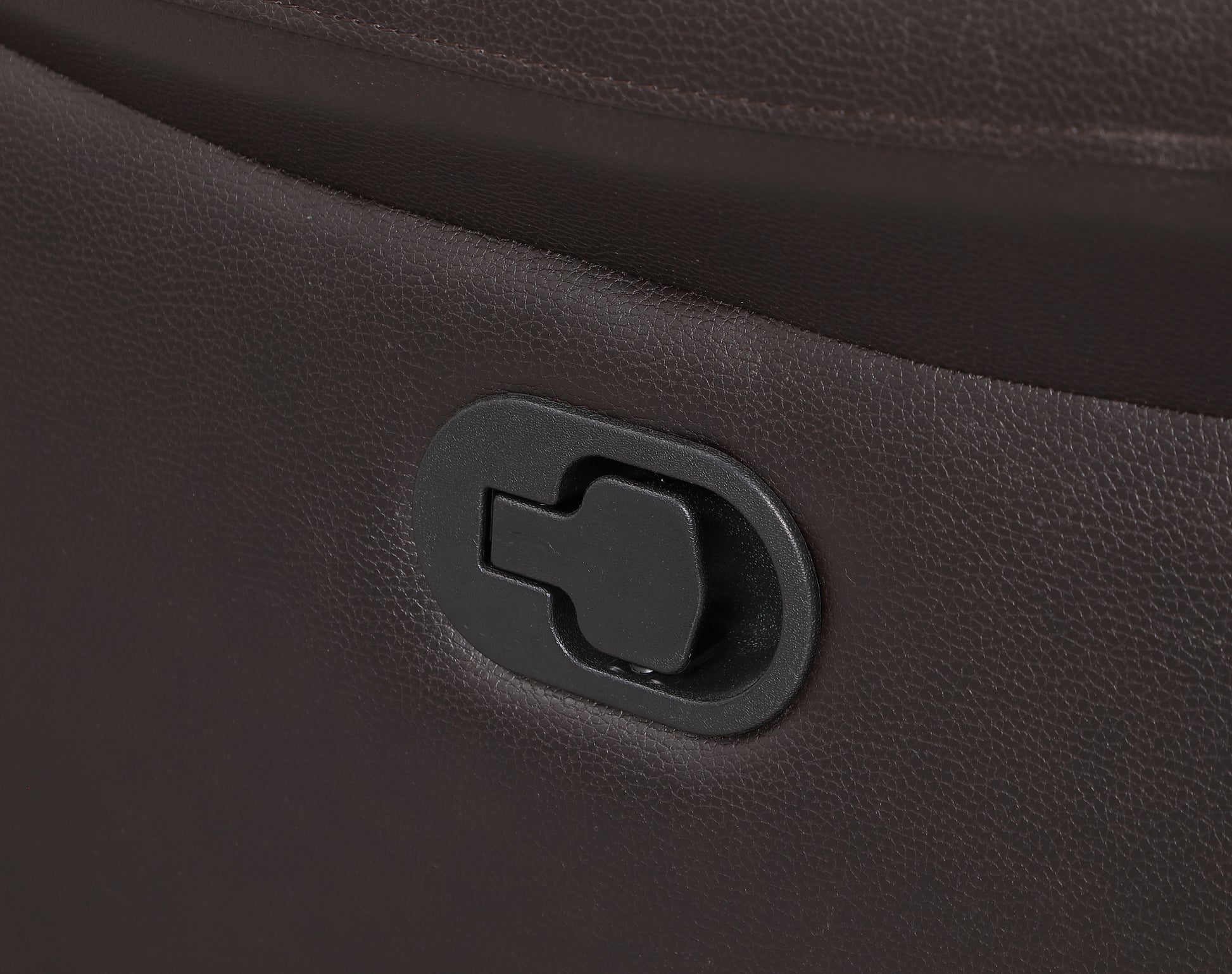 Leather Air Upholstered Reclining Sofa With Fiber Back Brown Foam Leather