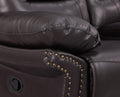 Leather Air Upholstered Reclining Chair With Fiber Back Brown Foam Leather