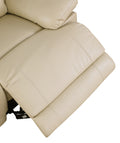 Leather Air Recliining Loveseat Beige Foam Leather