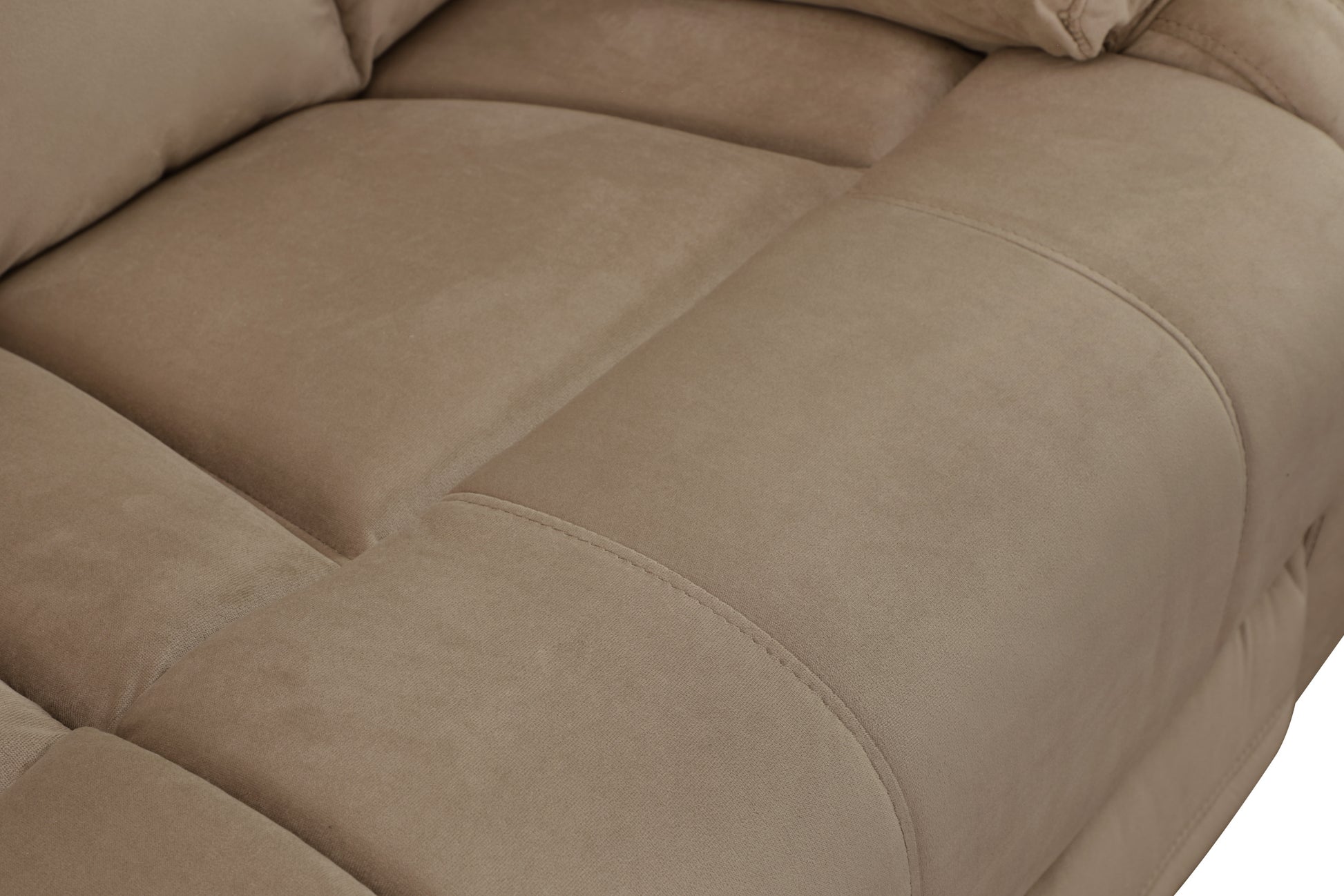 Transitional Microfiber Fabric Sofa Beige Foam Fabric