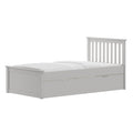 Gray Twin Trundle Bed, Heavy Duty Malibu Solid Wood Bed Frame With Twin Size Pull Out Toddler Trundle Bed For Kids Gray Solid Wood