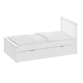 White Twin Trundle Bed, Heavy Duty Malibu Solid Wood Bed Frame With Twin Size Pull Out Toddler Trundle Bed For Kids White Solid Wood