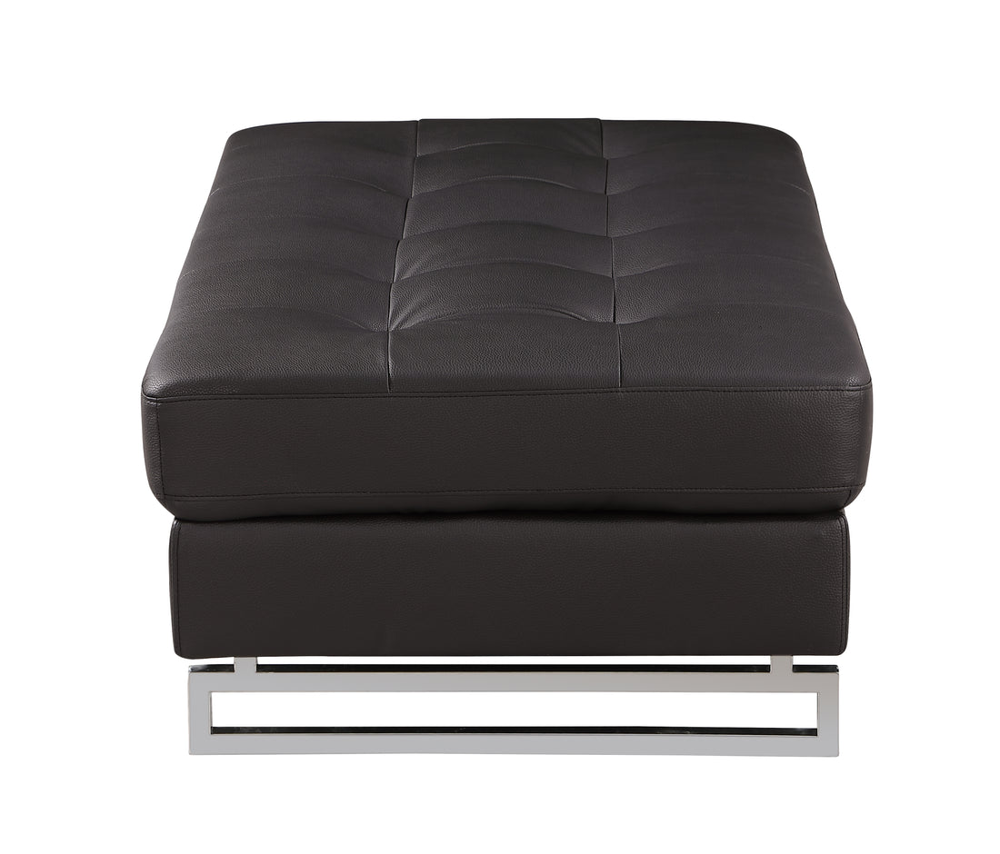 Genuine Leather Ottoman Brown Foam Leather