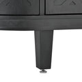 Accent Storage Cabinet Sideboard Wooden Cabinet With Antique Pattern Doors For Hallway, Entryway, Living Room Black Mdf