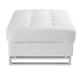 Genuine Leather Ottoman White Foam Leather