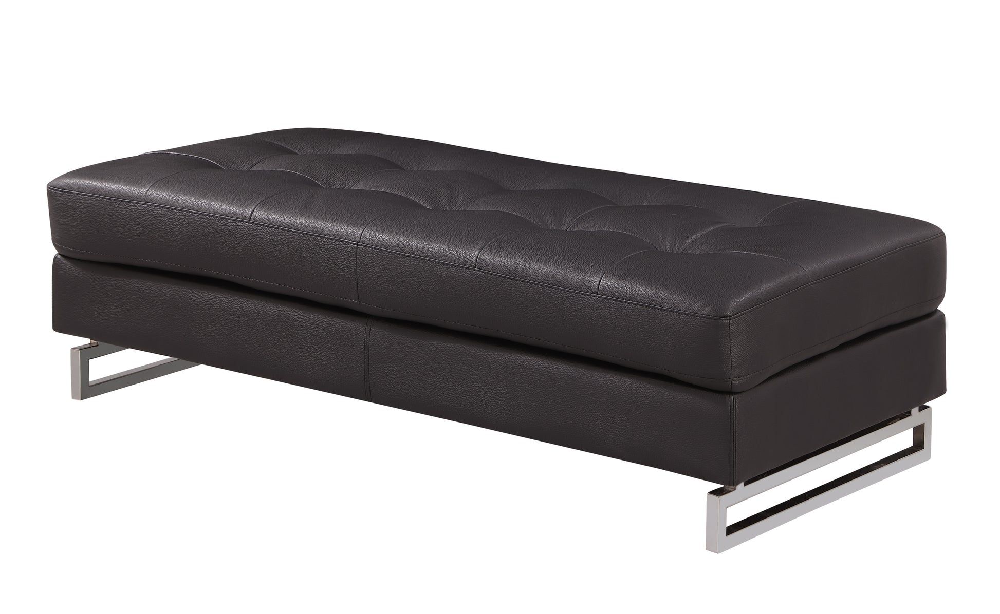 Genuine Leather Ottoman Brown Foam Leather
