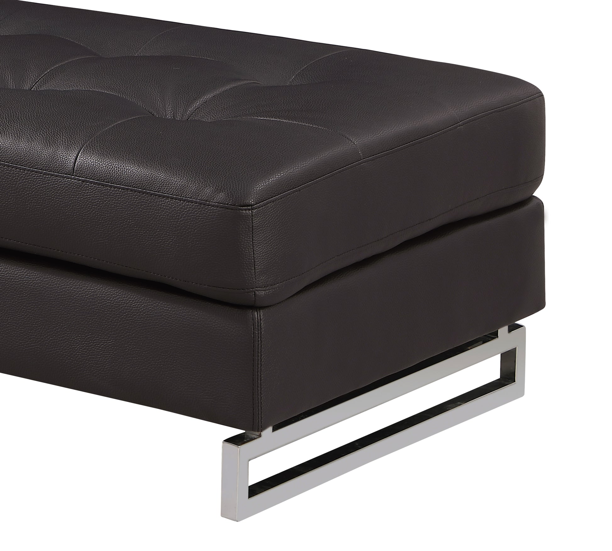 Genuine Leather Ottoman Brown Foam Leather