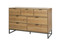 Modern 7 Drawer Dresser Wood Cabinet Walnut Walnut Particle Board