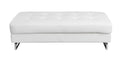 Genuine Leather Ottoman White Foam Leather