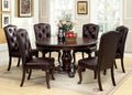 Traditional Formal Set Of 2 Side Chairs Brown Cherry Solid Wood Chair Paddedtufted Upholstered Kitchen Dining Room Furniture Dark Brown Brown Dining Room Luxury,Traditional Dining Chairs Rubberwood Tufted Back Solid Wood