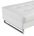 Genuine Leather Ottoman White Foam Leather
