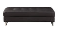 Genuine Leather Ottoman Brown Foam Leather