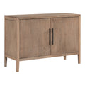 Storage Cabinet Sideboard Wooden Cabinet With 2 Metal Handles And 2 Doors For Hallway, Entryway, Living Room Beige Mdf