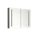 40In. W X 30 In. H Led Large Rectangular Aluminum Alloy Surface Mount Medicine Cabinet With Mirror Metallic Grey Aluminium