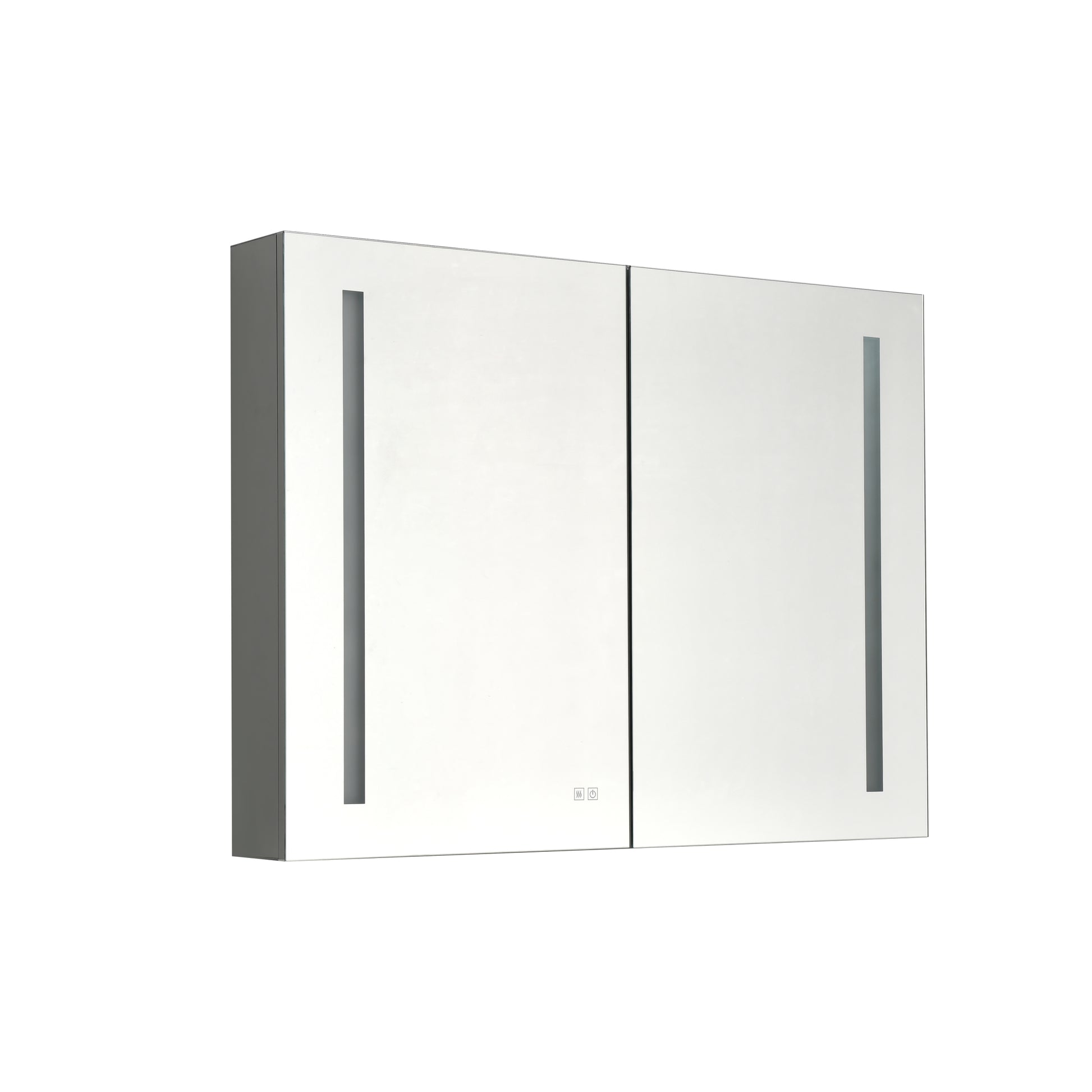 40In. W X 30 In. H Led Large Rectangular Aluminum Alloy Surface Mount Medicine Cabinet With Mirror Metallic Grey Aluminium