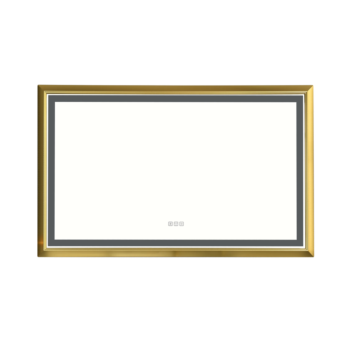 48 In. W X 30 In. H Oversized Rectangular Gold Framed Led Mirror Anti Fog Dimmable Wall Mount Bathroom Vanity Mirrorwall Mirror Kit For Gym And Dance Studio Gold Aluminium