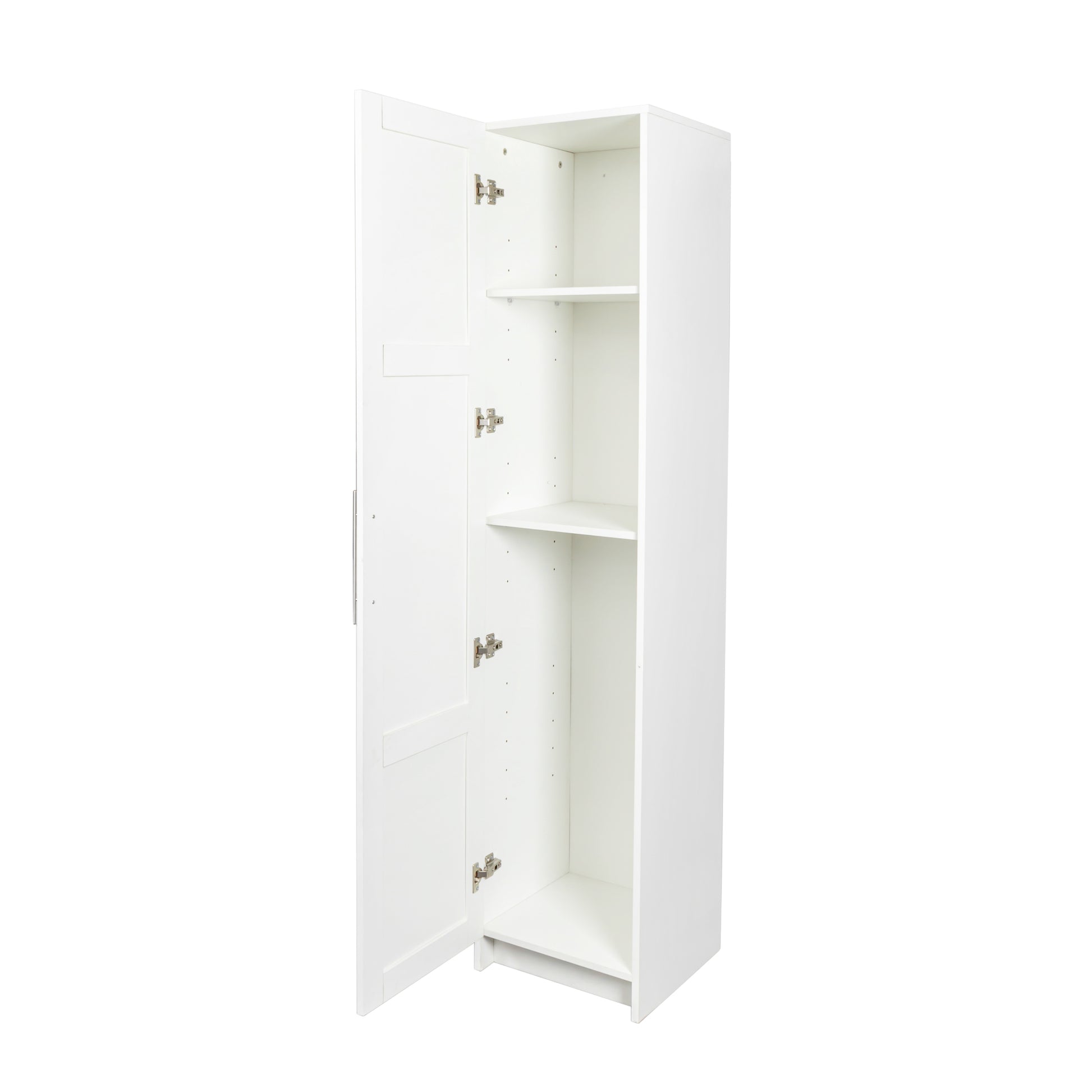 Stackable Wall Mounted Storage Cabinet, 15.75" D X 15.75" W X 70.87" H, White White Mdf