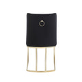 Dining Chairs, Velvet Upolstered Side Chair, Gold Metal Legs Set Of 2 Black Black Foam Metal