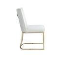 Dining Chairs, Velvet Upolstered Side Chair, Gold Metal Legs Set Of 2 White White Foam Metal