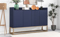 Modern Sideboard Elegant Buffet Cabinet With Large Storage Space For Dining Room, Entryway Navy Navy Particle Board