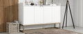 Modern Sideboard Elegant Buffet Cabinet With Large Storage Space For Dining Room, Entryway White White Particle Board