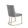 Dining Chairs, Velvet Upolstered Side Chair, Gold Metal Legs Set Of 2 Gray Gray Foam Metal