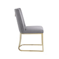 Dining Chairs, Velvet Upolstered Side Chair, Gold Metal Legs Set Of 2 Gray Gray Foam Metal