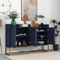 Modern Sideboard Elegant Buffet Cabinet With Large Storage Space For Dining Room, Entryway Navy Navy Particle Board