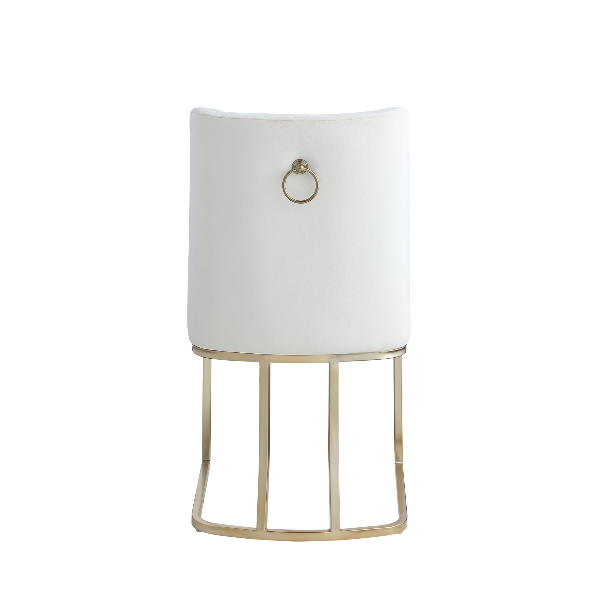 Dining Chairs, Velvet Upolstered Side Chair, Gold Metal Legs Set Of 2 White White Foam Metal