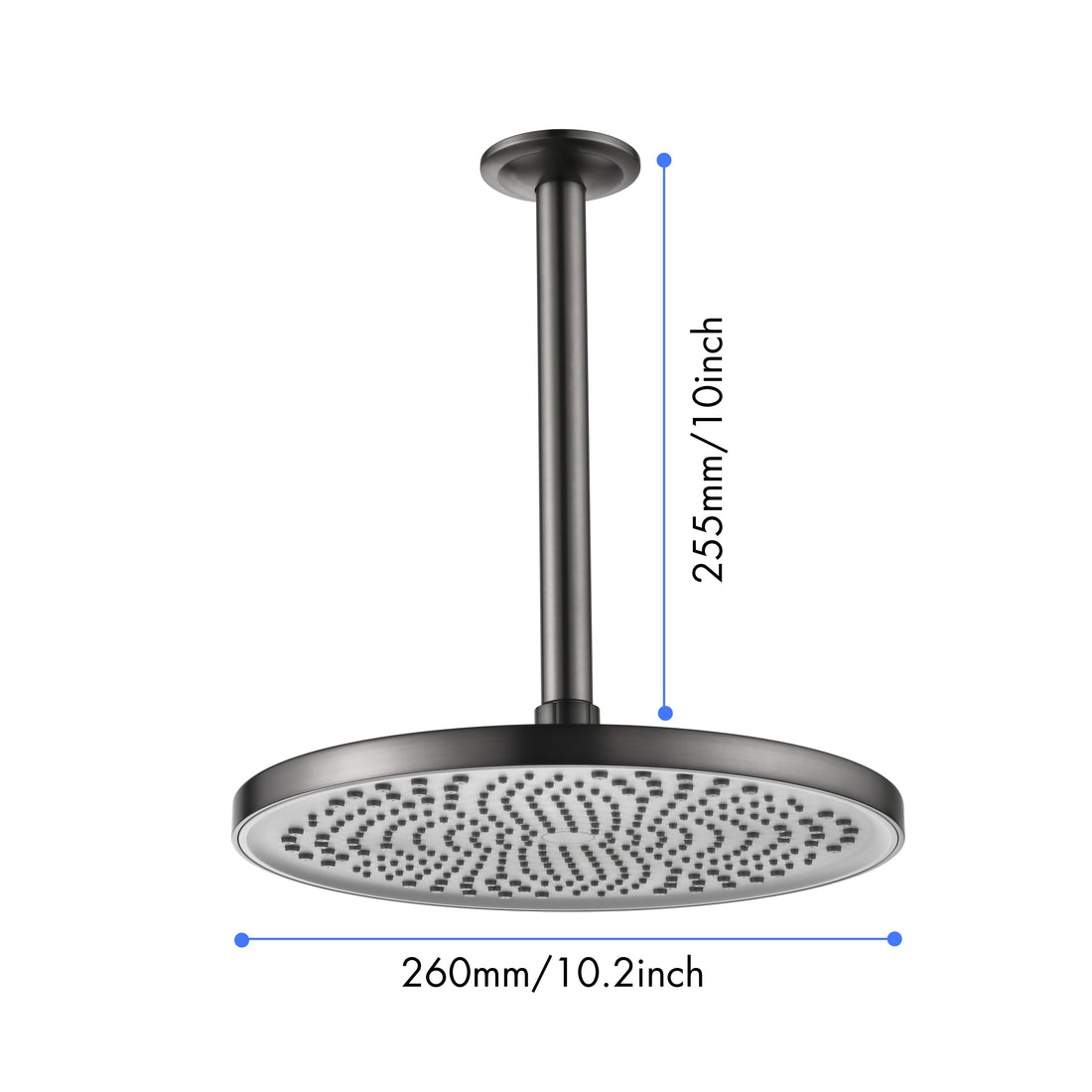 Shower Head High Pressure Rain Luxury Modern Look No Hassle Tool Less 1 Min Gunmetal Brass