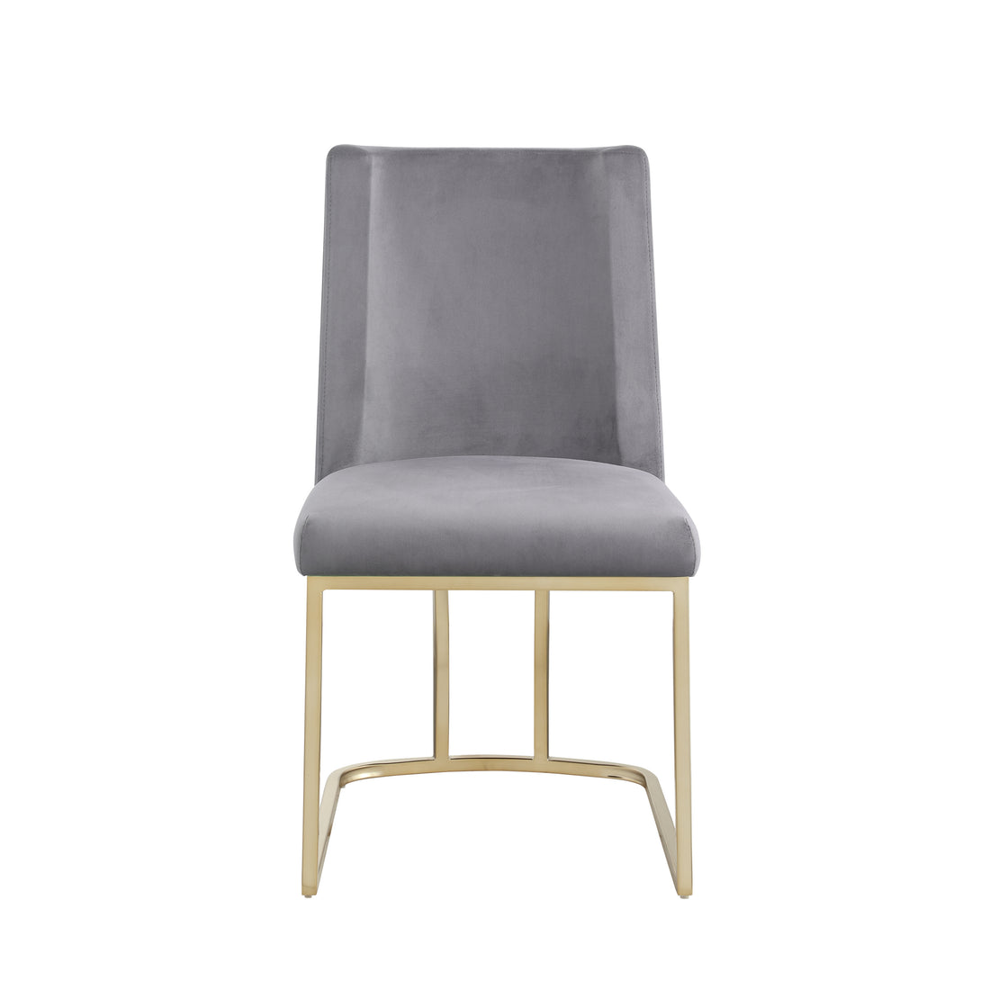 Dining Chairs, Velvet Upolstered Side Chair, Gold Metal Legs Set Of 2 Gray Gray Foam Metal
