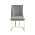 Dining Chairs, Velvet Upolstered Side Chair, Gold Metal Legs Set Of 2 Gray Gray Foam Metal