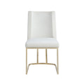 Dining Chairs, Velvet Upolstered Side Chair, Gold Metal Legs Set Of 2 White White Foam Metal