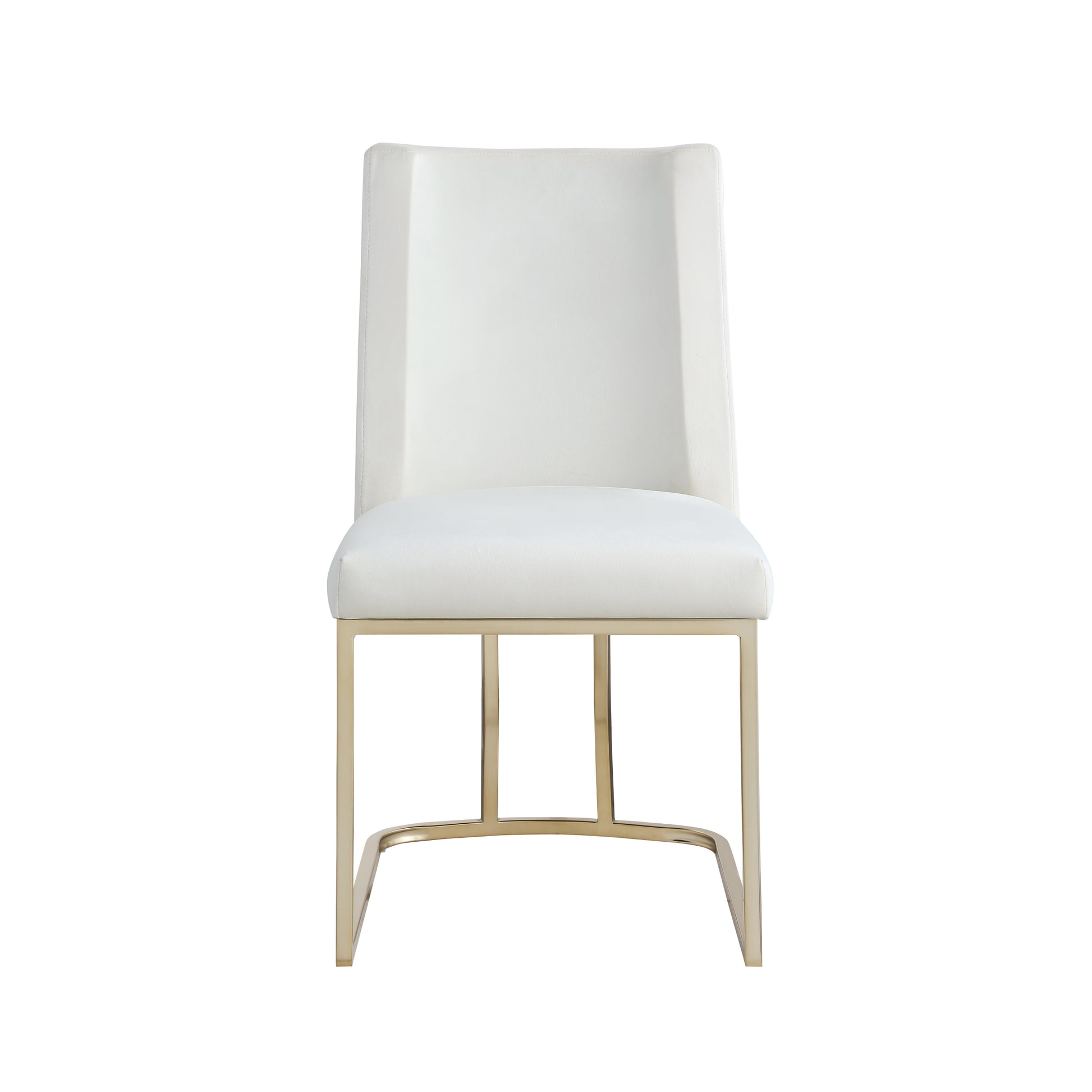 Dining Chairs, Velvet Upolstered Side Chair, Gold Metal Legs Set Of 2 White White Foam Metal