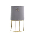 Dining Chairs, Velvet Upolstered Side Chair, Gold Metal Legs Set Of 2 Gray Gray Foam Metal