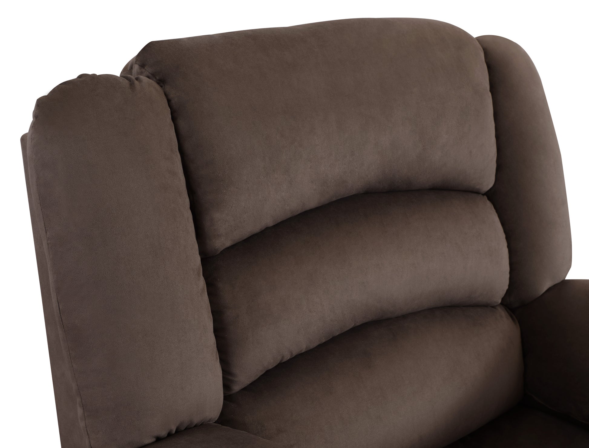 Transitional Microfiber Fabric Upholstered Loveseat Brown Foam Fabric