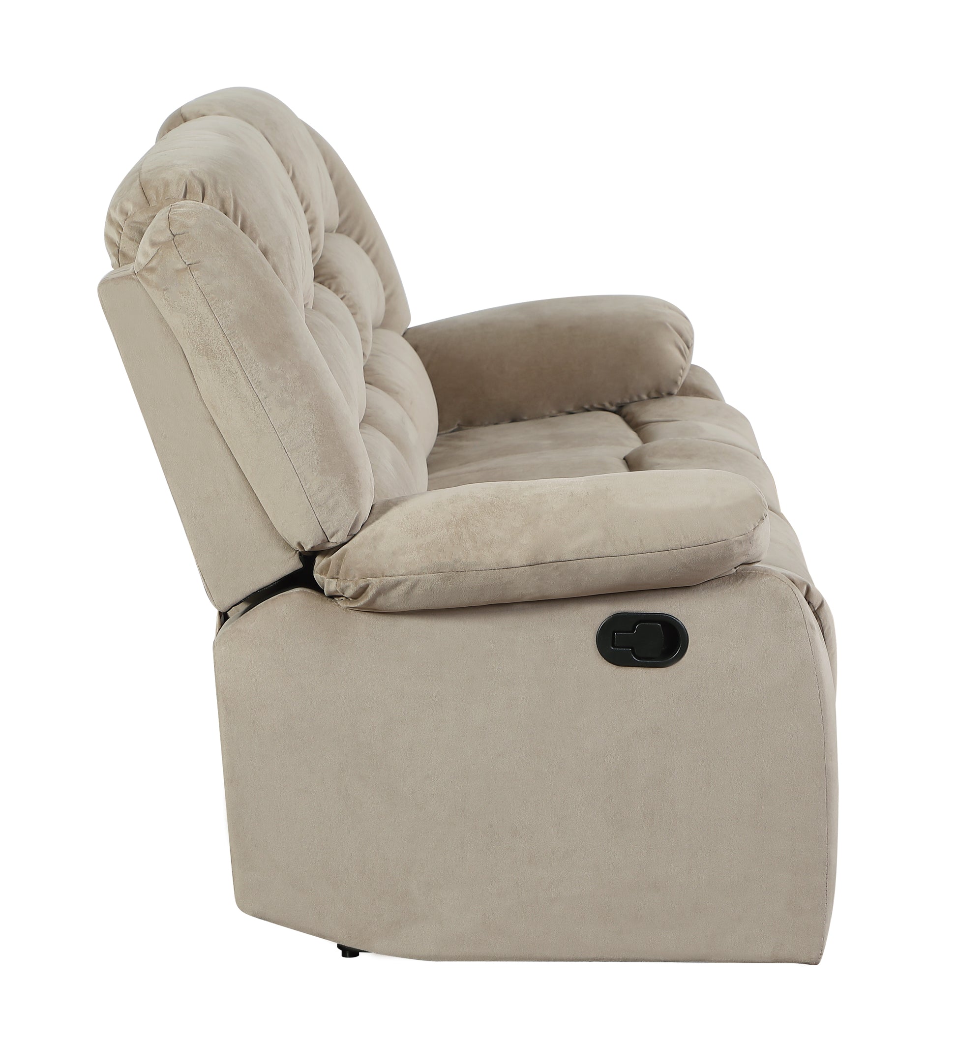 Transitional Microfiber Fabric Recliner Chair Beige Foam Fabric