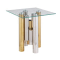 Stainless Steel Square Glass End Table For Living Room 20