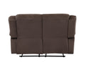 Transitional Microfiber Fabric Upholstered Loveseat Brown Foam Fabric